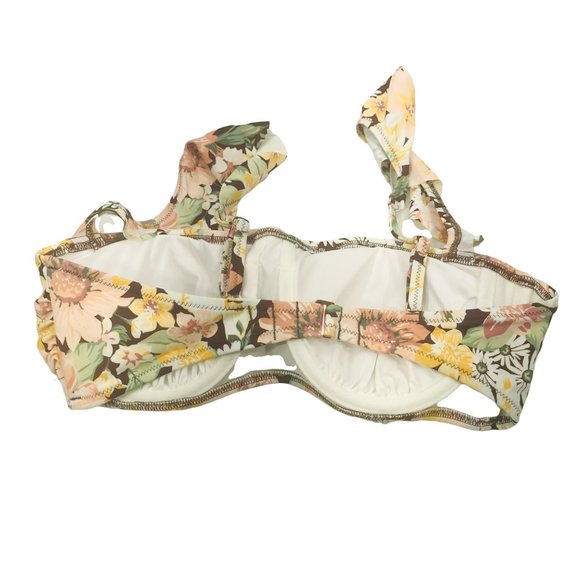 Shade And Shore Women's Size 34C Ruffle Strap Bikini Swim Top Cinnamon NWOT - Picture 2 of 12